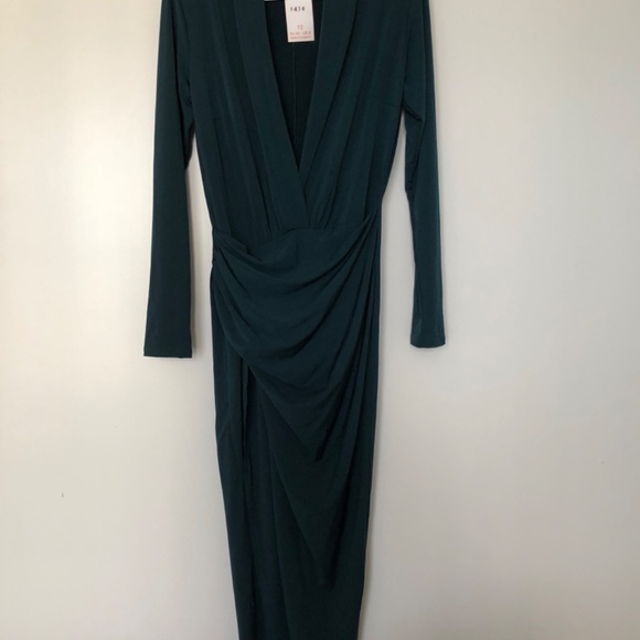 Emerald tall plunge front wrap maxi dress - Picture 5 of 5